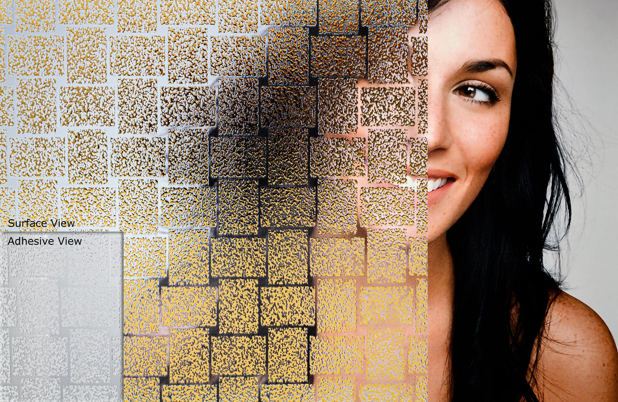 SGC-02 Gold Weave decorative window film โ Arizona House of Film