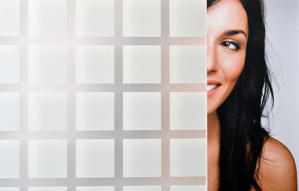 SX-4647 Matte Cool Grey Squares decorative window film โ Arizona House of Film