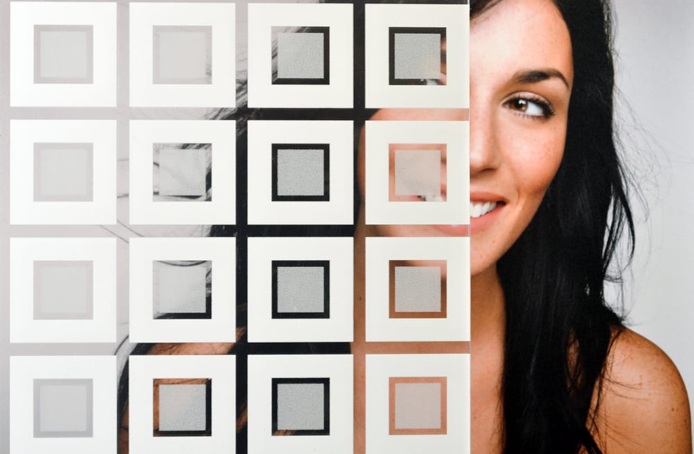 SX-5013 Two Tone Squares decorative window film โ Arizona House of Film