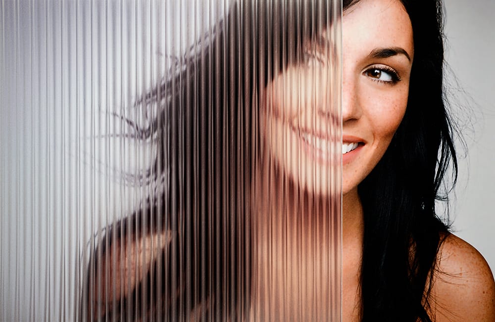 SX-9050 Ribbed Glass Clear decorative window film โ Arizona House of Film