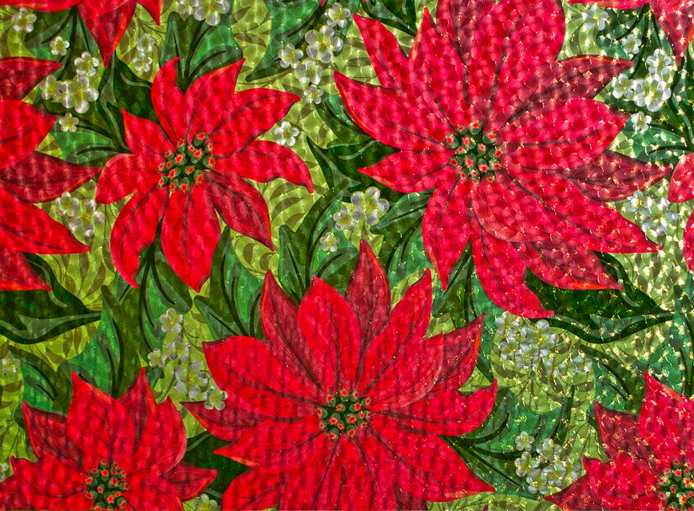 SX-SC219 Poinsettias decorative window film โ Arizona House of Film