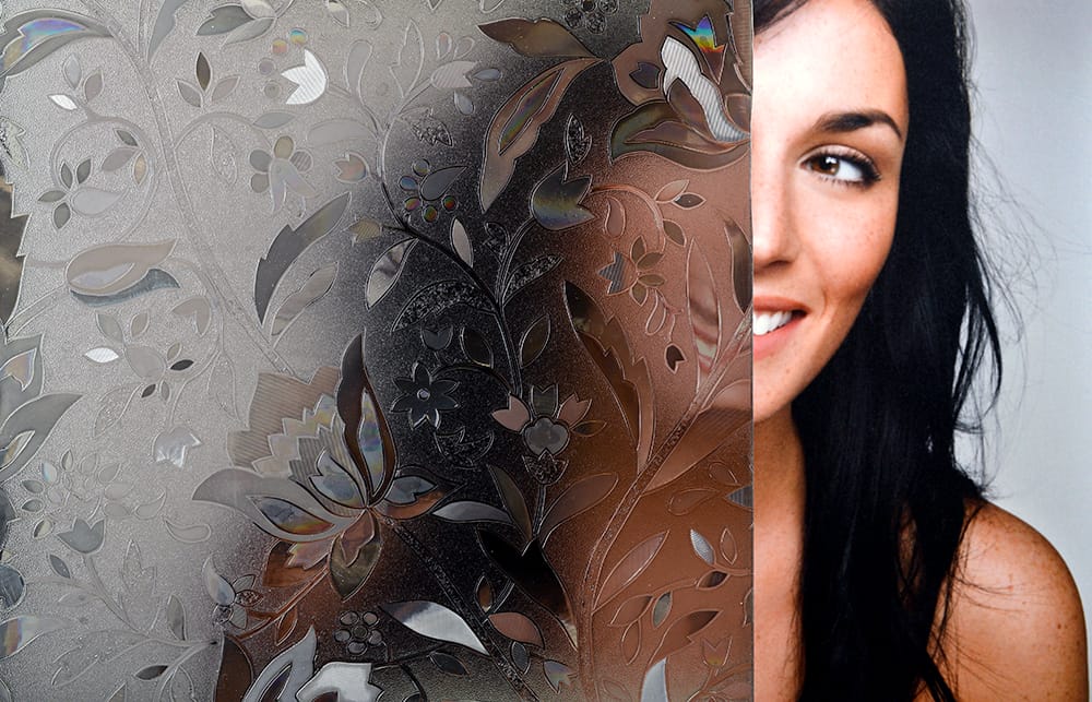 SX-SC308 Titanium Flowers Static Cling decorative window film โ Arizona House of Film