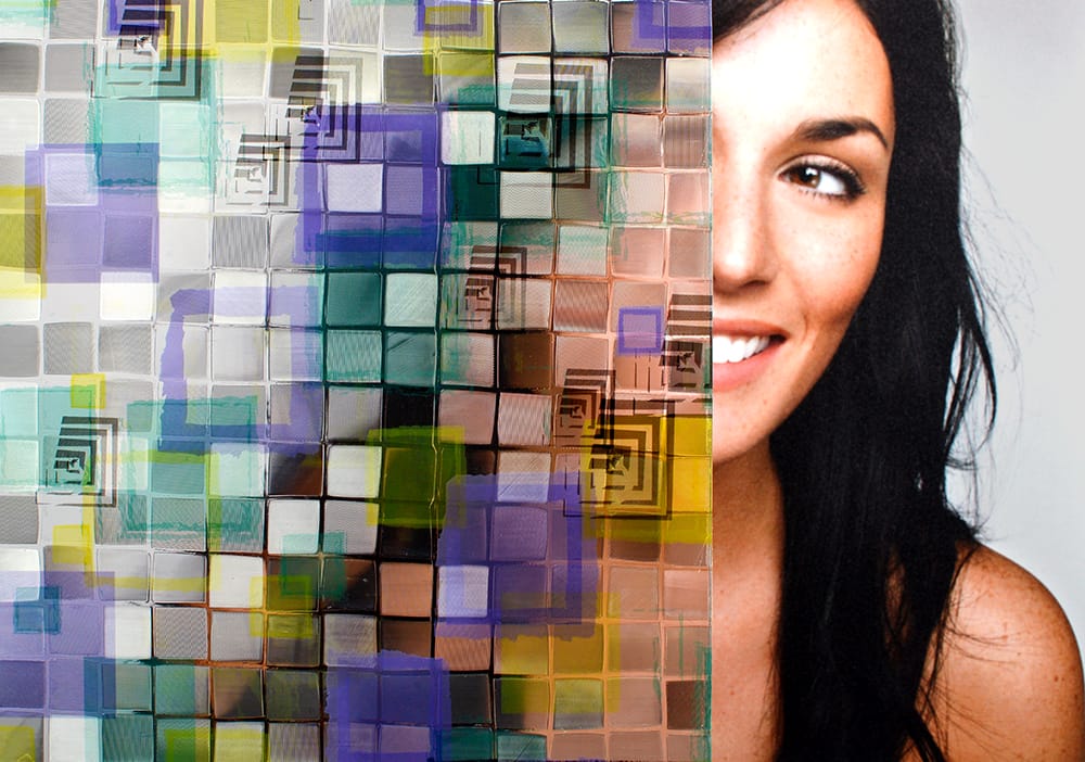 SX-SC572 Aqua Squares Static Cling decorative window film โ Arizona House of Film