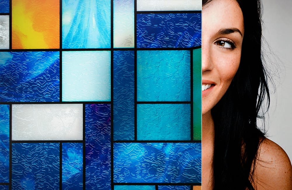 SXEG-1027 Abstract Stained Glass decorative window film โ Arizona House of Film