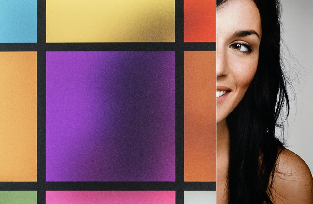SXEG-4882 Colored Squares decorative window film โ Arizona House of Film