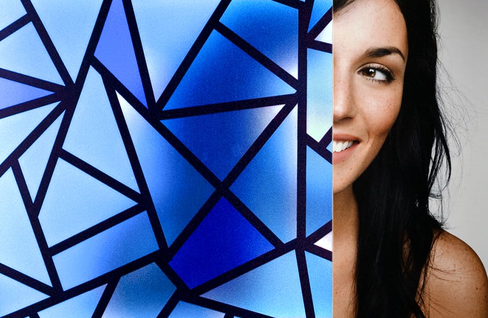 SXEG-4884 Blue Haze decorative window film โ Arizona House of Film