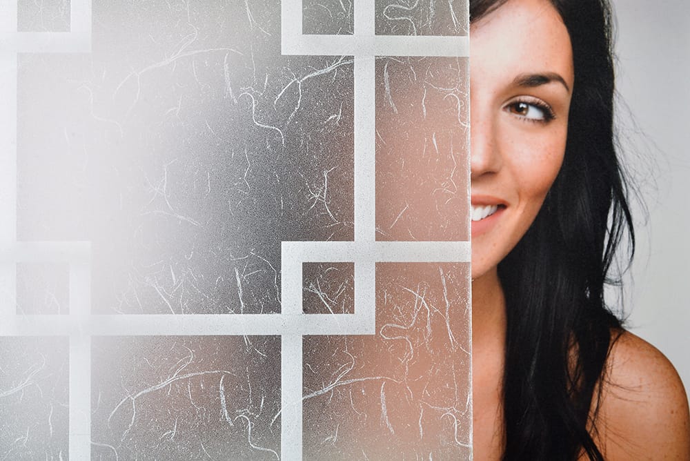 SXHP-4020 White Gossamer / Frosted Squares decorative window film โ Arizona House of Film