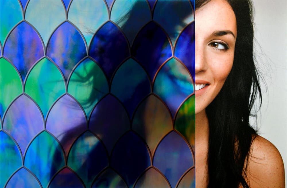 SX-SC0004 SAPPHIRE STAINED GLASS STATIC CLING decorative window film โ Arizona House of Film
