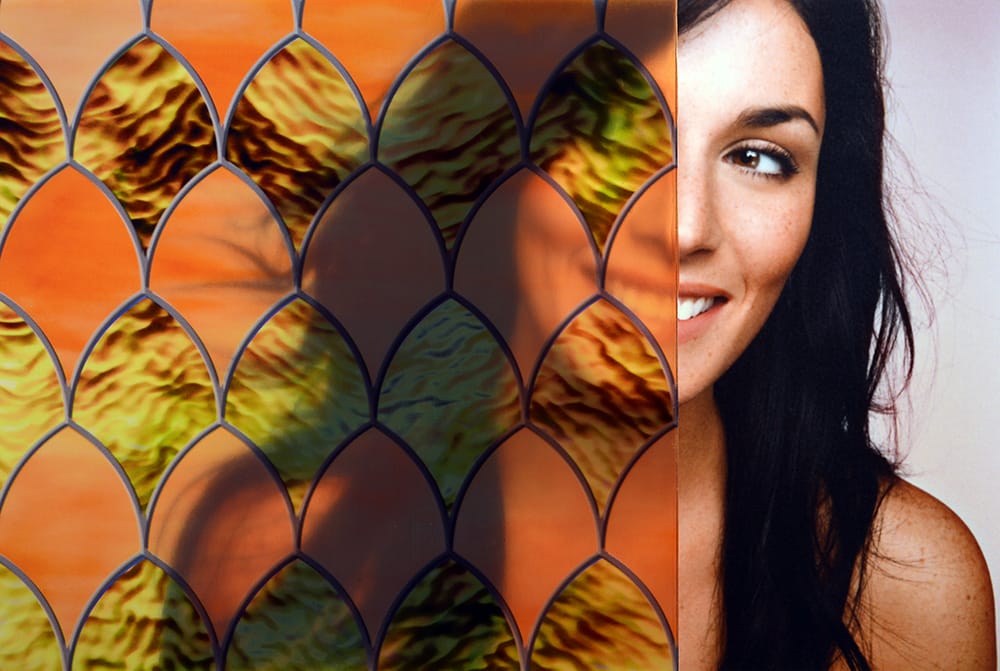 SX-SC0011 TANGERINE STAINED GLASS STATIC CLING decorative window film โ Arizona House of Film