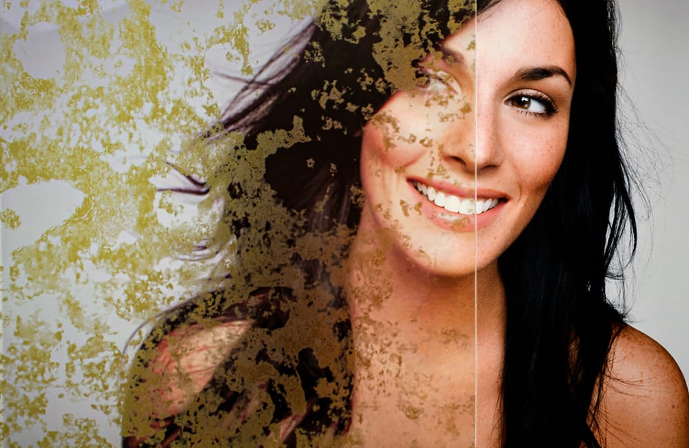 SX-7000 Vintage Gold on Clear decorative window film — Arizona House of Film