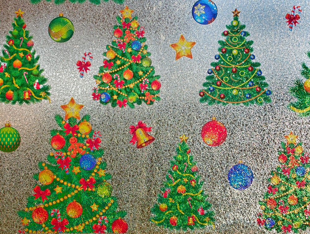 SX-SC217 Christmas Trees decorative window film — Arizona House of Film
