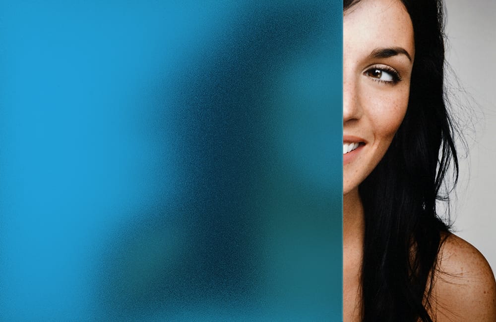 SXB-52 Azure Blue Sand Blast decorative window film — Arizona House of Film